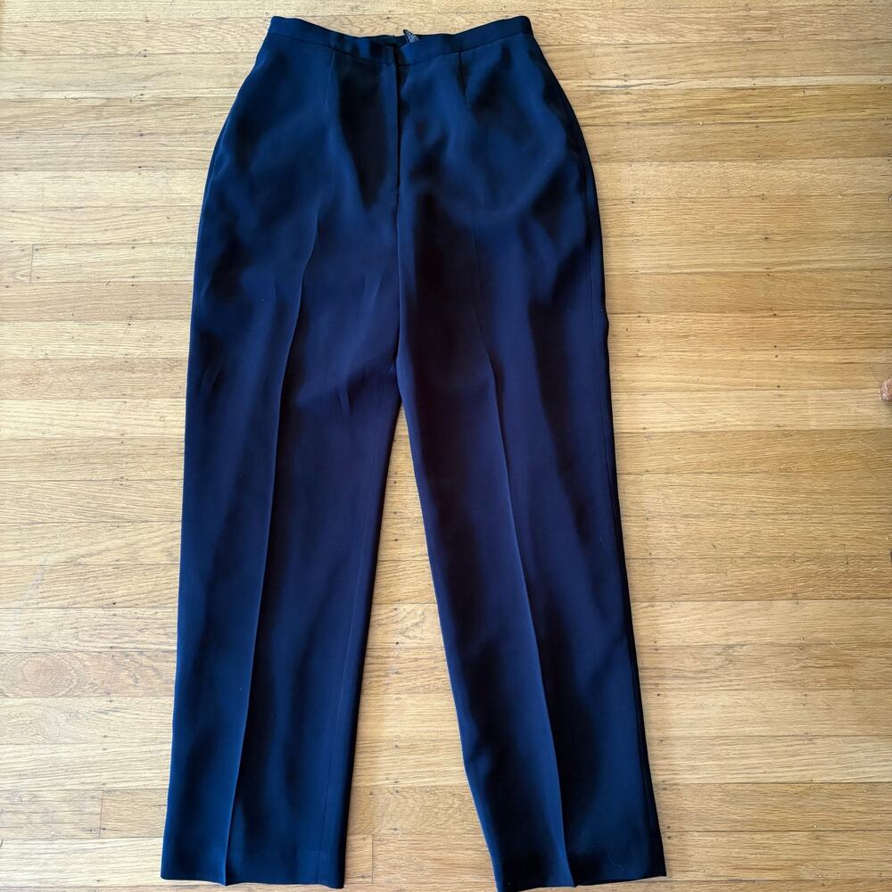 Kasper A.S.L Women's Black Dress Pants Size 10 Pockets lined. Front Zip Clasp